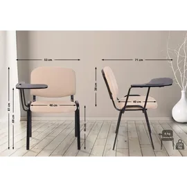 CLP Stuhl Ken mit Klapptisch Stoff creme