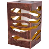 NÄVE Solarleuchte braun B:12,3cm H:20cm quadratisch 1er Set gold/braune Marmoroptik