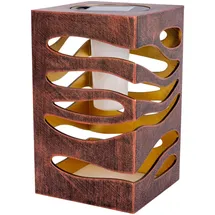 NÄVE Solarleuchte braun B:12,3cm H:20cm quadratisch 1er Set gold/braune Marmoroptik