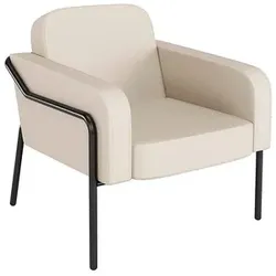 medso powered by PAPERFLOW Sessel MEDSO L Rund creme schwarz Kunstleder