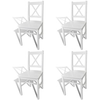 CIADAZ Esszimmerstühle 4 STK Küchenstühle, Esstisch Stuhl, Schminksessel, Wohnzimmerstuhl, Stühle Set, Weiß Kiefernholz