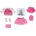 Puppenkleidung Reiseoutfit Rosa/Weiß 43cm