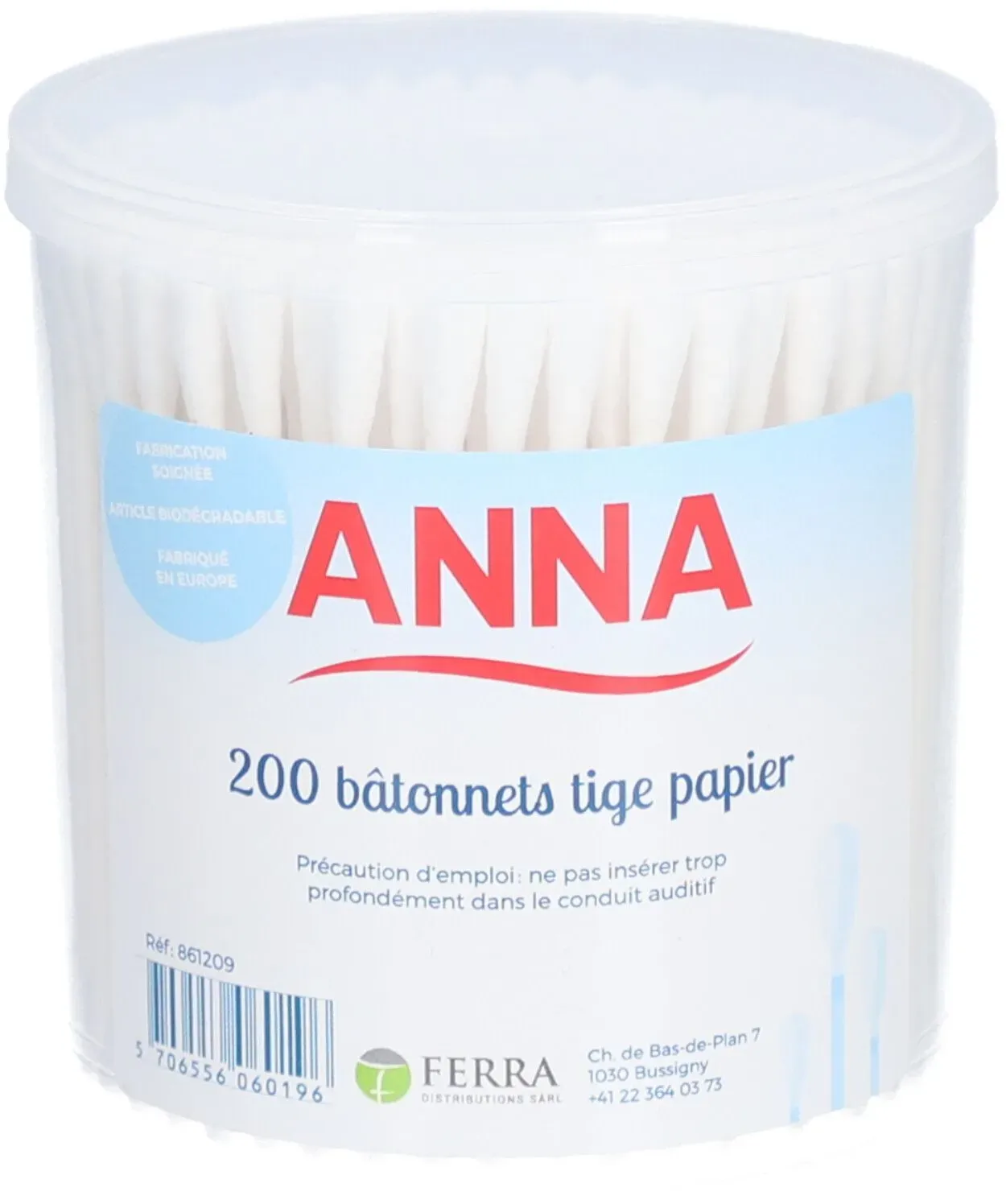 Anna Wattestäbchen Papier 200 Stk