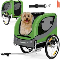 Happy Pet HAPPYPET Hundeanhänger für kleine bis mittelgroße Hunde, klappbar - Multifunktionaler Transporter für Hunde mit Kupplung, Luftreifen - Fahrradanhänger für Hunde, Max. 41,5 kg
