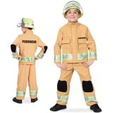 KarnevalsTeufel Kinder Kostüm Feuerwehr, Uniform Berufsfeuerwehr Alltagsheld kleiner Held Kostüm für Kinder versch. Größen Verkleidung (128)