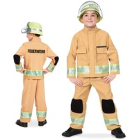KarnevalsTeufel Kinder Kostüm Feuerwehr, Uniform Berufsfeuerwehr Alltagsheld kleiner Held Kostüm für Kinder versch. Größen Verkleidung (128)