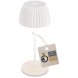 Briloner - Riffle Mini LED Tischlampe Akku tauschbar, Nachttischlampe, Leselampe, LED Lampe, Akku Lampe, German Design Award Winner 2025, Weiß