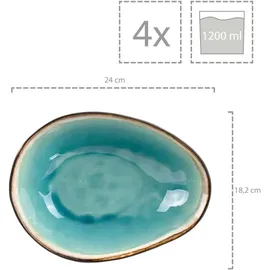 sänger Pastaschalen Capri aus Steingut, 4-teiliges Pasta Teller Set, Bowl Schüssel, Modernes und Einzigartiges Design | PREMIUM COLLECTION