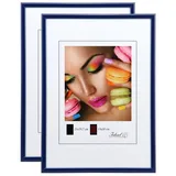 Ideal Trend New Lifestyle Set Bilderrahmen Wanddeko Collage Poster Rahmen 2er 3er 5er Pack: Farbe: 2er Pack Blau | Format: 30x40