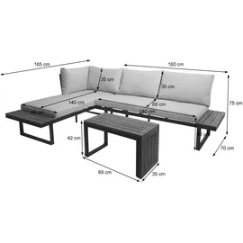 MCW Garten Garnitur L27 7-tlg. Hellgrau