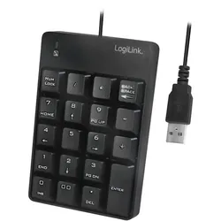 LogiLink Keypad Zahlentastatur mit USB-A Anschluss 19 Tasten schwarz