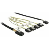 DeLock Internes SAS-Kabel - SAS 6Gbit/s - Mini SAS (SFF-8087) - 1x SATA-Buchse 7pol., Pfostenstecker 8pol.] 1m Schwarz