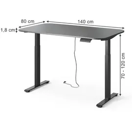 Vicco Schreibtisch Elevate Schwarz/Anthrazit