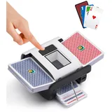 OUFUYU Automatischer Kartenmischer, Kartenmischmaschine Elektrische für 1–2 Decks One-Press Auto & Manueller Wiederaufladbar 2000mAh Geräuscharm für Poker UNO Blackjack Skip-BO Phase 10 Texas Hold'em