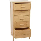 Mendler Bambus Kommode HWC-M24, Badezimmerschrank Schrank Anrichte Badschrank Beistellschrank, 5 Schubladen, FSC® 100x50x40cm