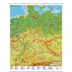 STIEFEL eurocart Wandkarte »Deutschland UNESCO Welterbe & Nationalparks« 97 x 119 cm mit Metallbe