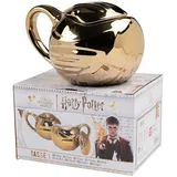 HARRY POTTER Tasse in Geschenkbox goldener Schnatz Quidditch Kaffeetasse Becher Kaffeebecher aus Keramik Gold 450 ml