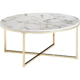 FineBuy Couchtisch FB24017 Marmor weiß 80 x 36 x 80 cm