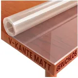 DecoHomeTextil Heimtextilmanufaktur Tischdecke Transparent Schutzfolie Folie leicht mattiert Abgeschrägte V-Kante, robust, reißfest, schalldämmend 50 cm x 70 cm