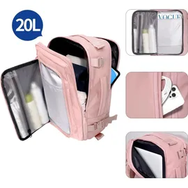 TECH-PROTECT Reiserucksack mit Platz für einen Laptop, 20l, Tech-Protect Defender S50, Rosa