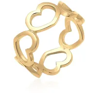 Elli Ring 925 Sterling Silber Herz, Verlobungsring in Gold | Gr.: 52