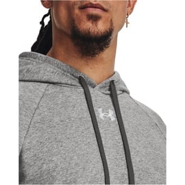 Under Armour Rival Fleece Hoodie Herren 025 castlerock light heather/white M