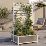 MCW Aluminium Beet mit Rankgitter 158 x 90 x 75 cm Weiß