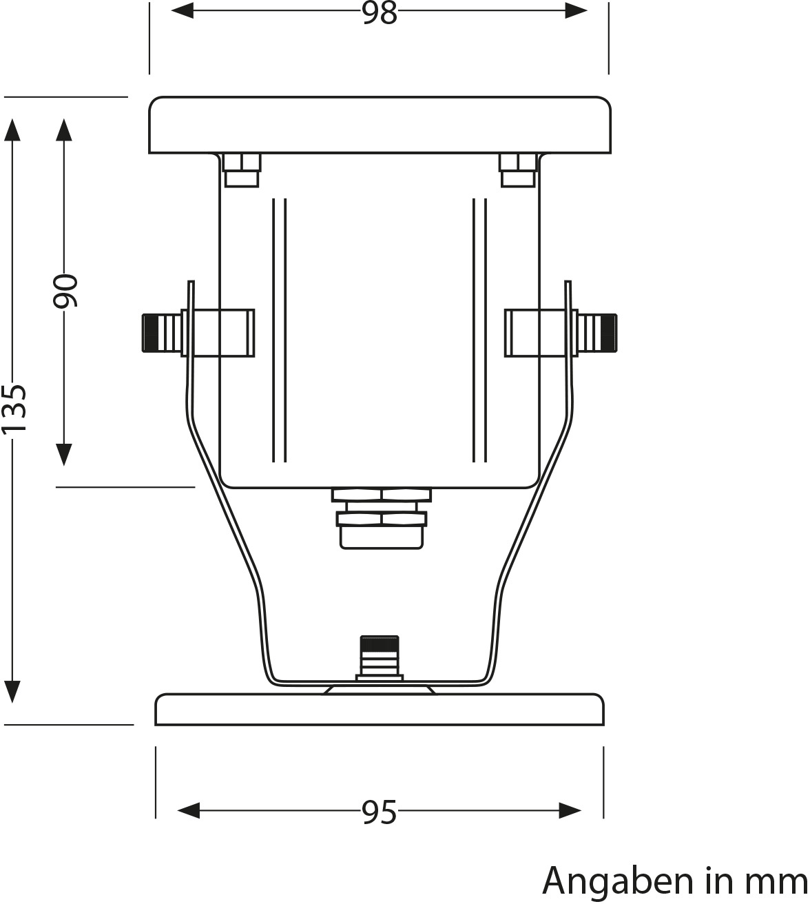 ledscom.de Außen-Strahler Fluter MIBU für außen, Edelstahl, schwarz, inkl. LED GU10 Lampe (warmweiß, 5,4W, 510lm, 50°)
