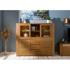MASSIVMOEBEL24.DE Highboard 163 x 40 x 142 cm Braun