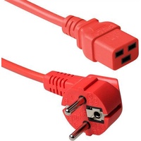 ACT Powercord mains connector CEE7/7 male (angled) (1.80 m), Stromkabel Rot 1,8 C19-Koppler