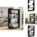 Vidaxl - Bücherregal/raumteiler Schwarz 80x25x132 Cm Massivholz Kiefer - Holzregal - Buche - Bücherregal Schwarz - Regal Massiv - Sideboard