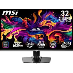 MSI MPG 322URXDE QD-OLED Gaming Monitor - 4K UHD, 240Hz, 0,03ms MSI OLED Care 2.0, HDMI 2.1-48Gbps Bandbreite, 4K 120Hz-Unterstützung, VRR und ALLM