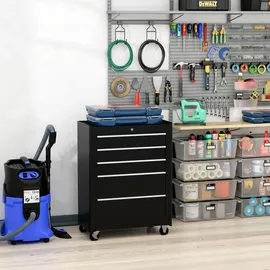 Homcom Werkstattwagen, Schwarz, Metall, 33x82.5x61.5 cm, Freizeit, Heimwerken, Werkzeugaufbewahrung