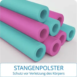 Kinetic Sports Kinder Trampolin JUMPER 140 cm - Inklusive Gummiseil Federung, Sicherheitsnetz mit Reißverschluss, Rahmenpolster, Schutz Bodennetz - Indoor Kindertrampolin Spielzeug