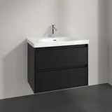 Villeroy & Boch Villeroy und Boch Skyla Waschtischunterschrank 2 Auszüge, 772 x 596 x 439 mm, Volcano Black