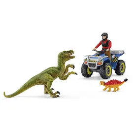 Schleich Dinosaurs Flucht auf Quad vor Velociraptor 41466