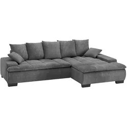 Ecksofa MR. COUCH "Haiti II, L-Form", grau (graphite), B:280cm H:87cm T:180cm, Dolce (100% Polyester), Sofas, Wahlweise mit Kaltschaum, Bett, Bettkasten