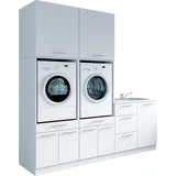 laundreezy Mehrzweckschrank-Set 238 x 68 x 238 cm Weiß