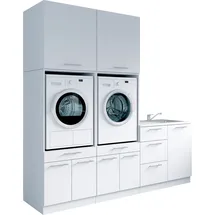 laundreezy Mehrzweckschrank-Set 238 x 68 x 238 cm Weiß