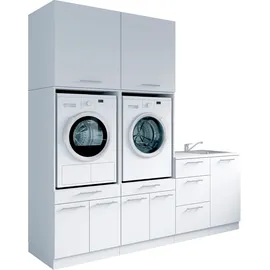 laundreezy Mehrzweckschrank-Set 238 x 68 x 238 cm Weiß