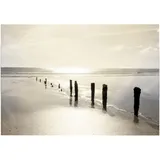 Art for the home - Outdoor Leinwandbilder Sonne Meer 50x70cm",