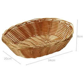 KESPER | Brot- und Obstkorb, 10er Pack, Material: Kunststoffgeflecht, Maße: 24 x 20cm/ Höhe: 6cm, Farbe: Braun|1783315