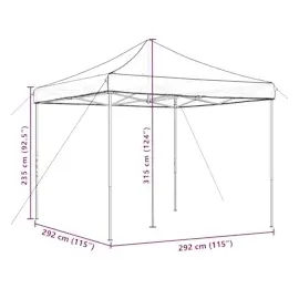 vidaXL Partyzelt Faltbar Pop-Up Beige 292x292x315 cm