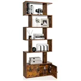 Costway Bücherregal Holz 183 x 70 x 23 cm Braun