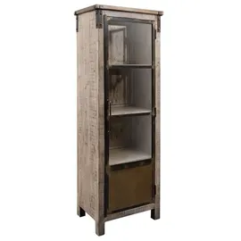 Massivmoebel24 Vitrine Mango 60 x 40 x 180 cm Braun