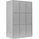 Lüllmann Schließfachschrank Stahl lichtgrau 118,5 x 50,0 x 180,0 cm 9 Fächer abschließbar