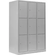 Lüllmann Schließfachschrank Stahl lichtgrau 118,5 x 50,0 x 180,0 cm 9 Fächer abschließbar
