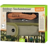 Moses Expedition Natur Outdoor-Taschenmesser mit Holzgriff,