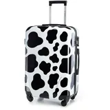 WITTCHEN Mittlerer Koffer Young-Kollektion ABS mit Polycarbonat Beschichtung und Teleskopgriff Reisekoffer Trolley Hartschalenkoffer Größe M 62L Schwarz und Weiß