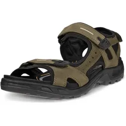 Riemchensandale ECCO "Offroad", Herren, Gr. 41, schwarz (khaki, schwarz), Nubukleder, sportlich, Schuhe, Sommerschuh, Klettschuh, Outdoorschuh, in Trekking-Optik